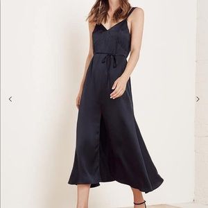 Reformation black silk dress